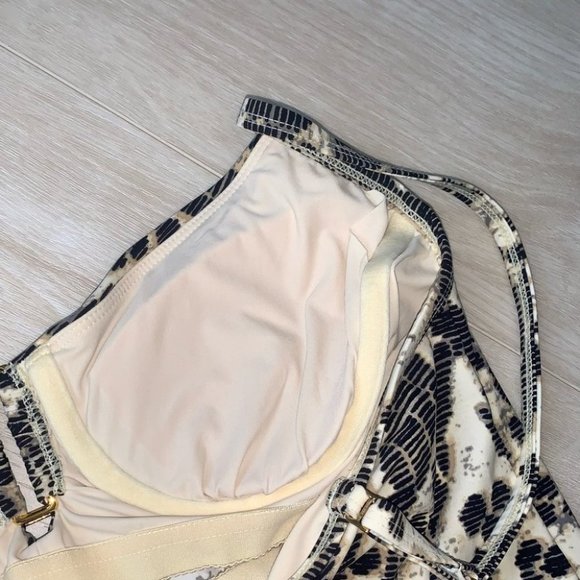 Amoressa Tankini Top Women's Size 6 US/14 US Animal Print‎ Gold Underwire NWOT - Picture 9 of 12